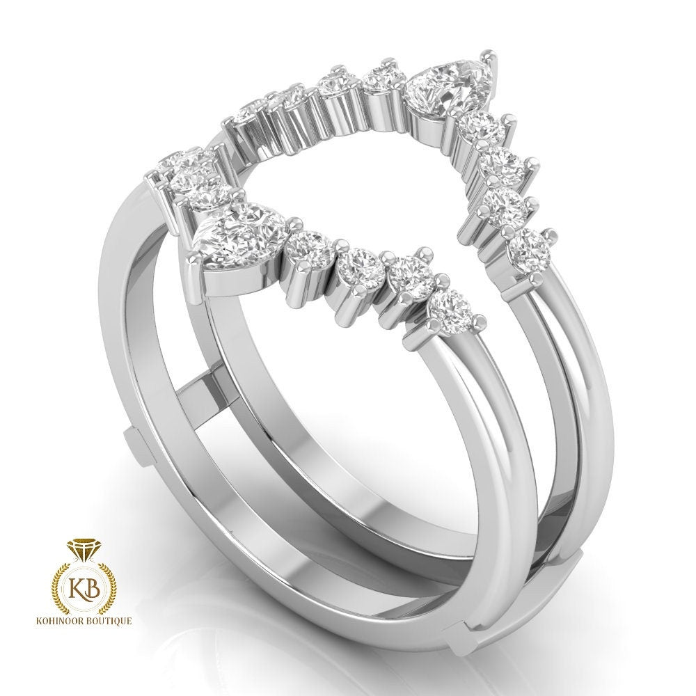 Solitaire ring guard | Ring Enhancer, Moissanite diamond engagement Ring Wrap| Wedding band |Ring Jacket