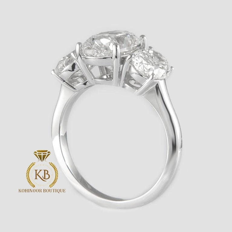 Classic 3 Stone Oval moissanite Engagement Ring, ring for her, 3 stone anniversary ring, ring for women, gift for her.