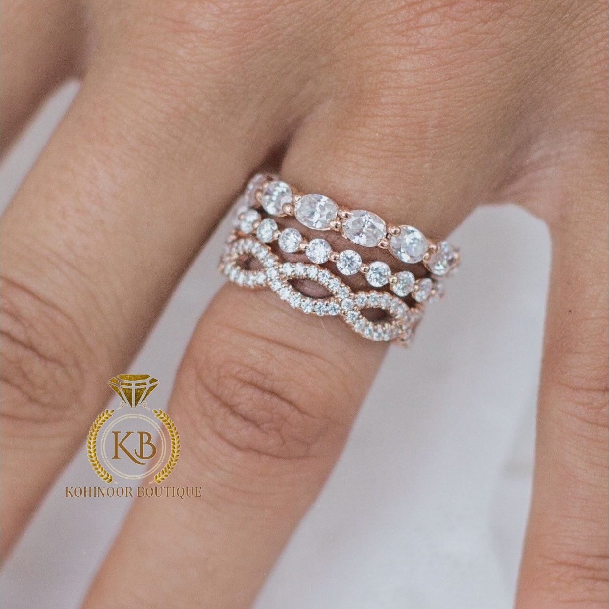 Round Moissanite eternity Band, Distance wedding band, stackable band, gift for her, ring for women