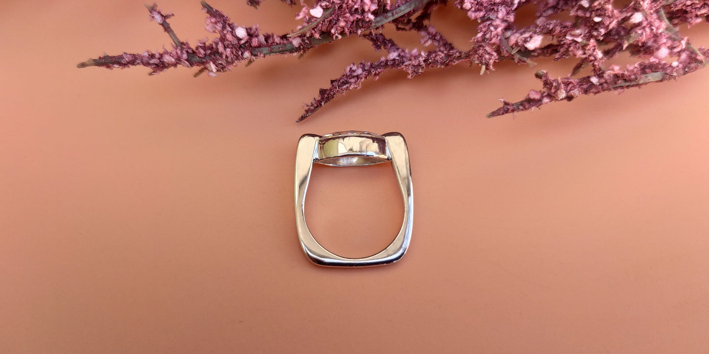 East West Set Marquise Moissanite Solitaire Ring with square Shank Engagement ring, Proposal\Mother\Anniversary Ring, Gift for her