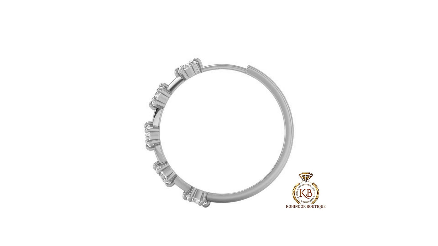Round Moissanite eternity hoops and huggies, lightweight, easy to wear, must-have for every jewelry collection, easily fit any occasion.