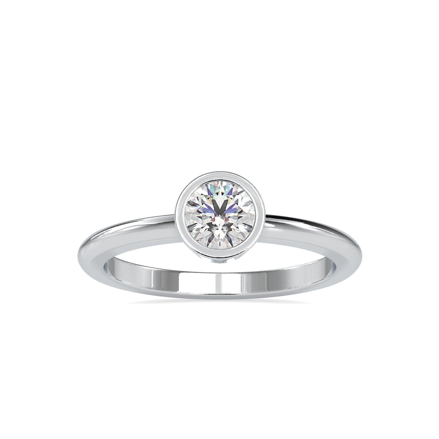Bezel set Round Moissanite Engagement\ring, Promise ring, Proposal ring, dainty engagement ring, wedding anniversary ring, gift for her