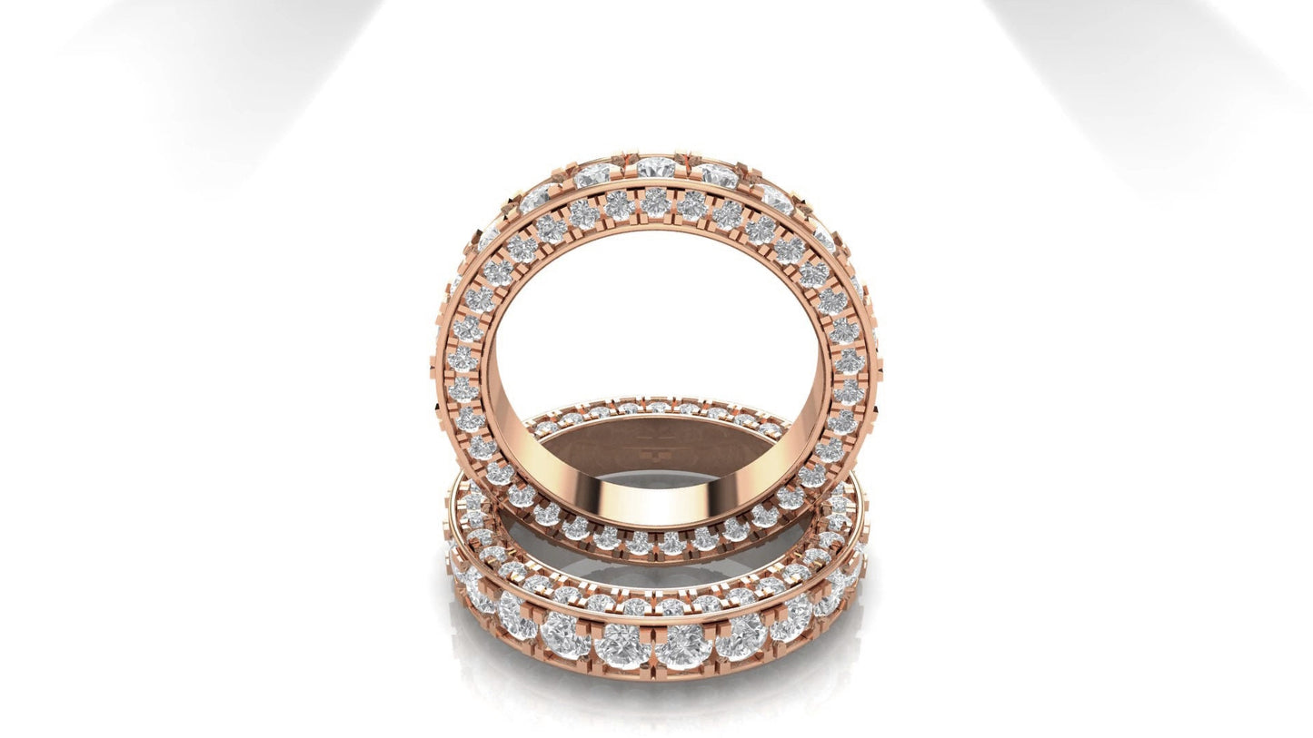 Moissanite eternity band wedding band stacking minimalist bohemian ring, boho ring enhancer, with 18k\14k\10k White\Yellow\Rose Gold