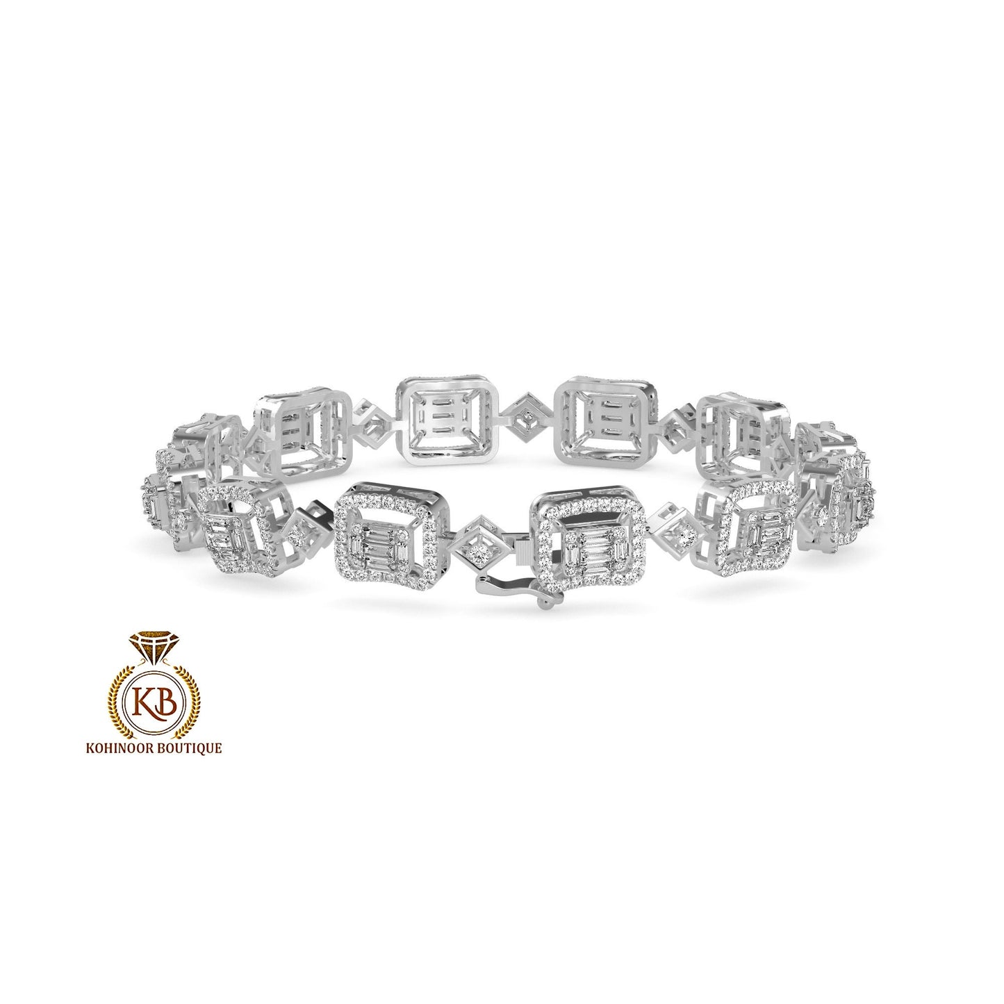 Moissanite Baguette and round Tennis Bracelet,Bracelet for women, Bracelet for her\girls, Anniversary\Birthday\Christmas gift