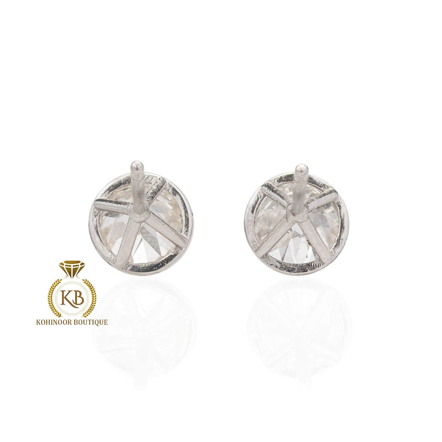 Edwardian Old Mine Moissanite Stud Earrings 2 Ctw 1910s Era, Wedding Earrings, Push Back Earrings, Anniversary Gift,