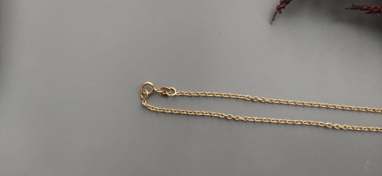 Half moon Moissanite Pendant with 18 inch cable chain, Pendant necklace for girls women, Gift for her, anniversary gift for wife