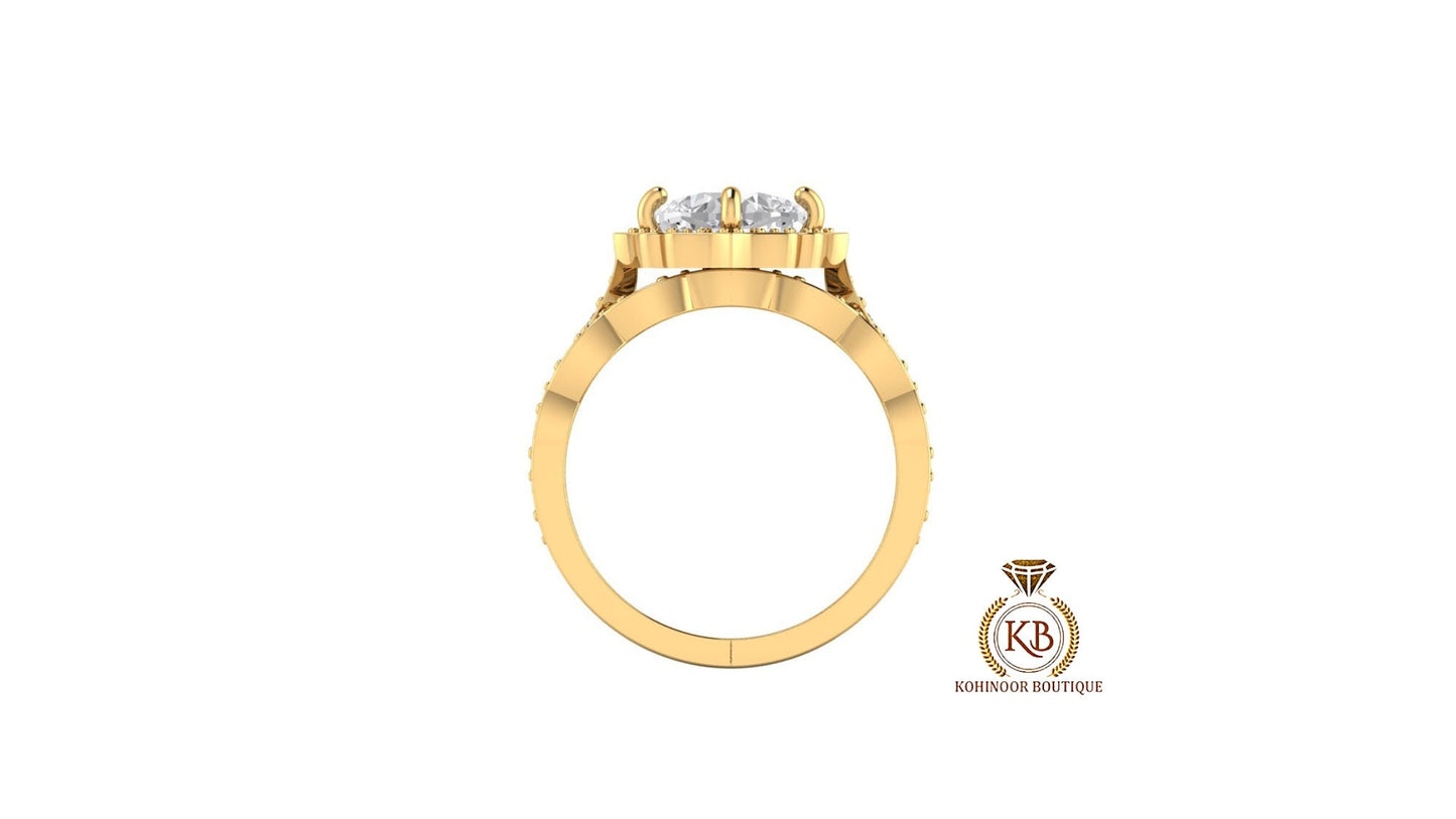 Vintage Floral Kite Set Cushion Cut Halo Moissanite Cathedral set with side pave Engagement Ring with scalloped Bridal Wedding band set.
