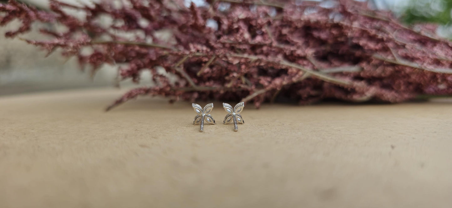 Marquise moissanite floral studs for women, earrings for girls, flower studs, dainty everyday studs, petite studs