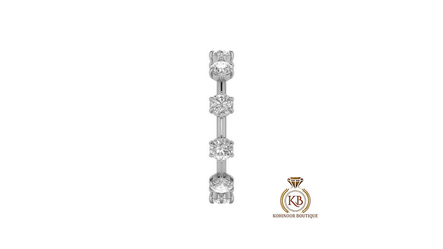 Round Moissanite Eternity band, Anniversary gift, Wedding Band in 18k\14k\10k White\Yellow\Rose Gold