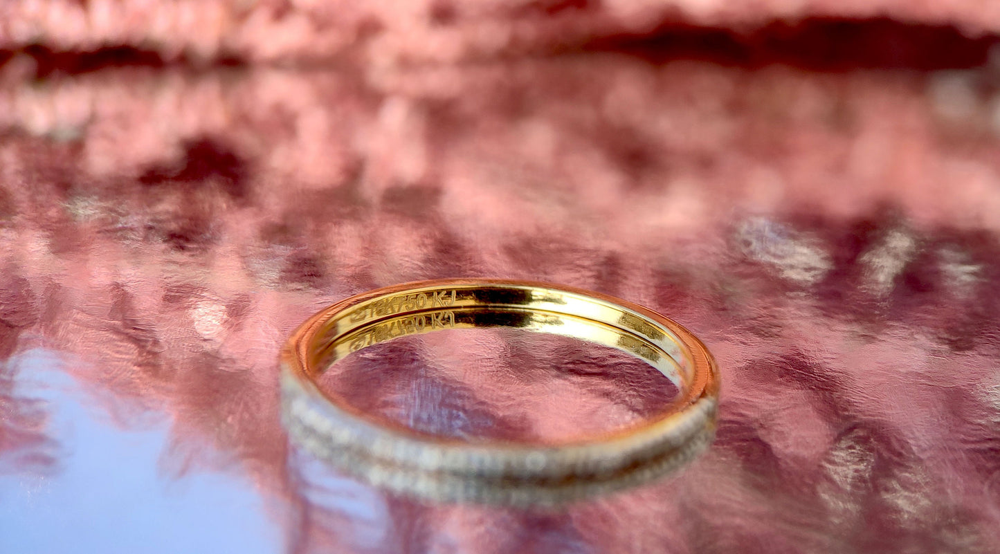 Round Lab grown\natural diamonds French pave set wedding band available in Half\Full eternity band, stackable minimalist dainty ring
