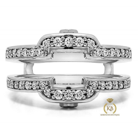Square Halo Wedding Ring Guard ,Moissanite diamond Solitaire engagement Ring Guard for Round, Square Princess cut, Emerald diamonds