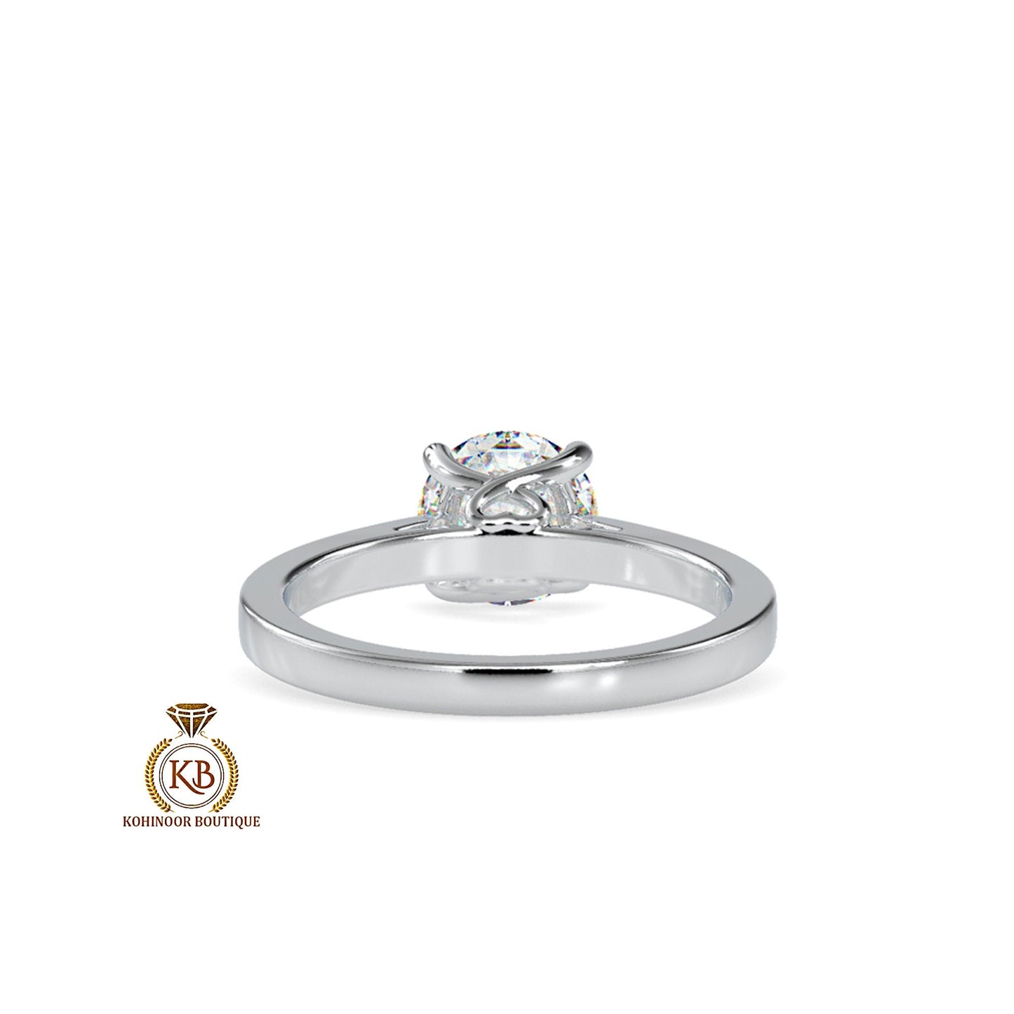 Round Cut Moissanite Classic Solitaire ring with Heart shaped Basket, Ring for women, Gift for her.