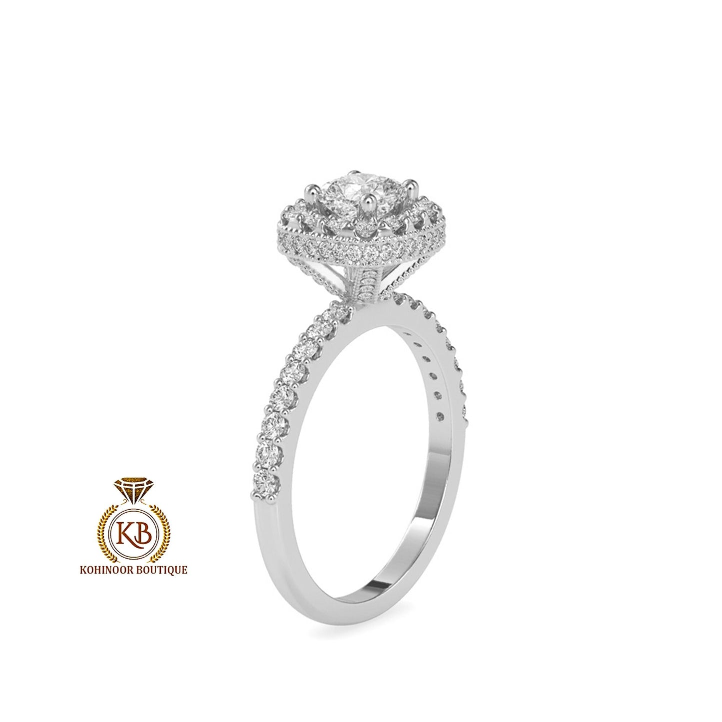 Vintage Cushion halo cluster with side pave cathedral set Moissanite Engagement\Wedding\Mother Ring in 18k\14k\10k