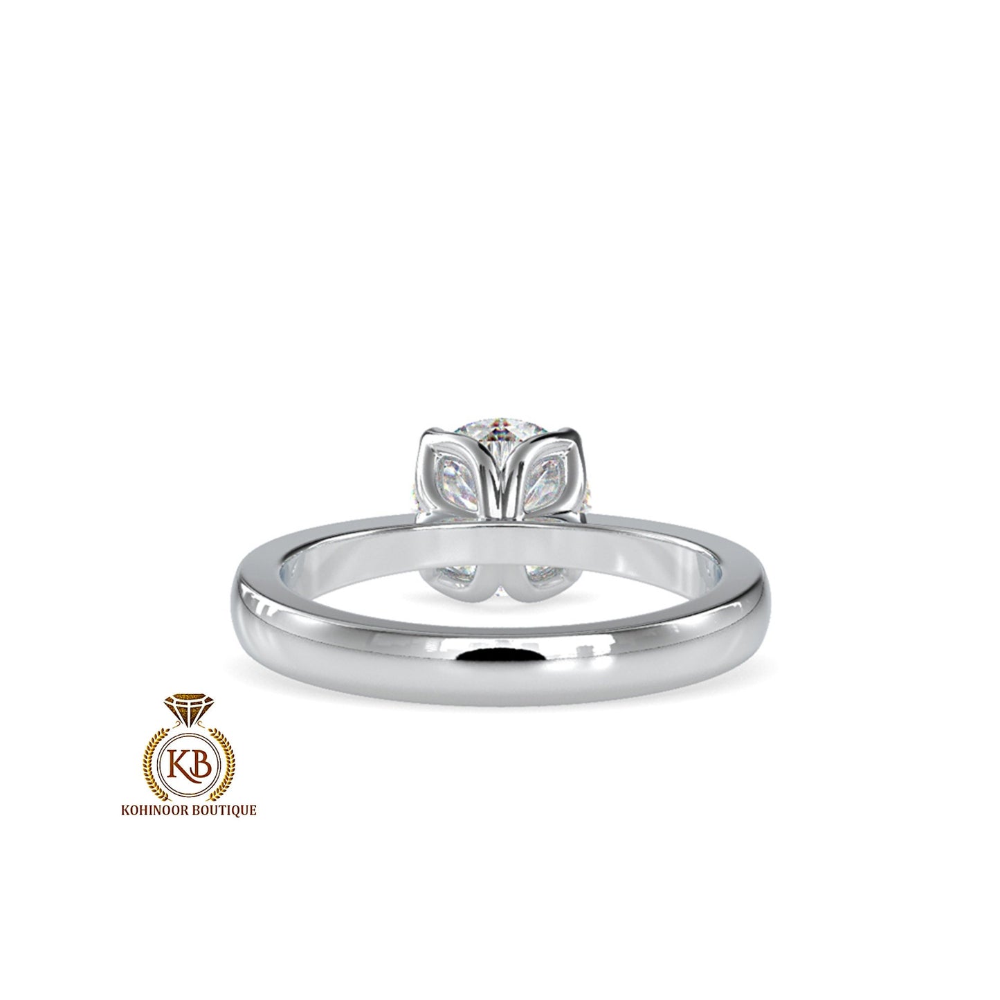 Tulip Flower Basket Round Moissanite Solitaire Engagement ring with pinched band, Ring for her, Ring for proposal, Gift for wife, mother