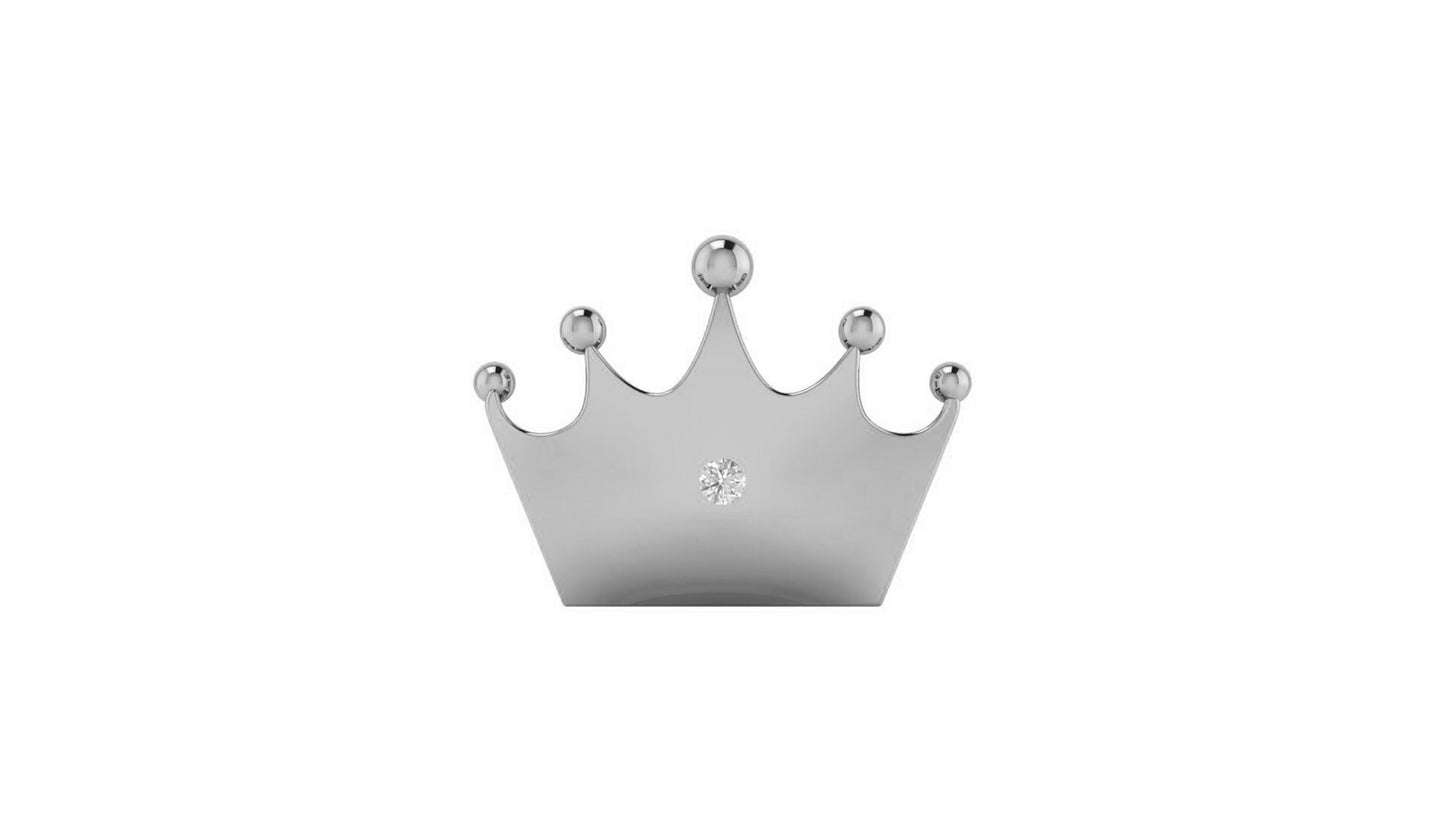 Baby shower gift, Treasures Eleven Crown charm, crafted for babies and children, Personalised at the back with the name & birth date