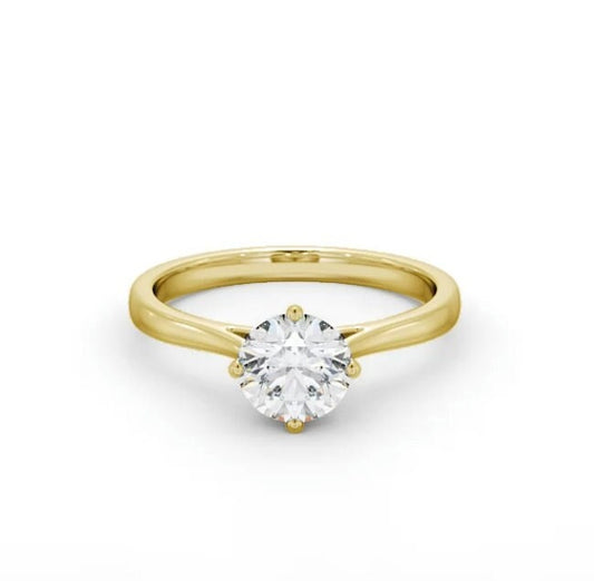 Compass prong set Round Cut Hidden Halo Cathedral set Solitaire Moissanite Engagement ring, ring for her, proposal ring, gift for women