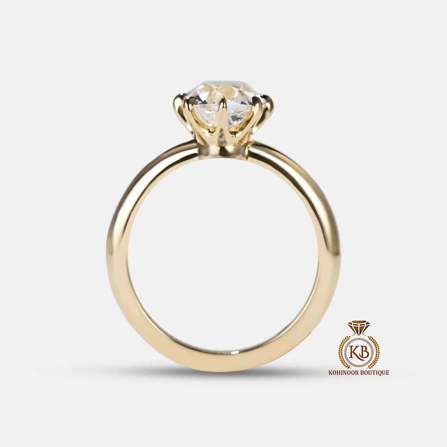 Old Mine Cut OMC Moissanite Solitaire Engagement Ring,  Ring, Wedding anniversary Ring in 18k\14k\10k White\Yellow\Rose Gold