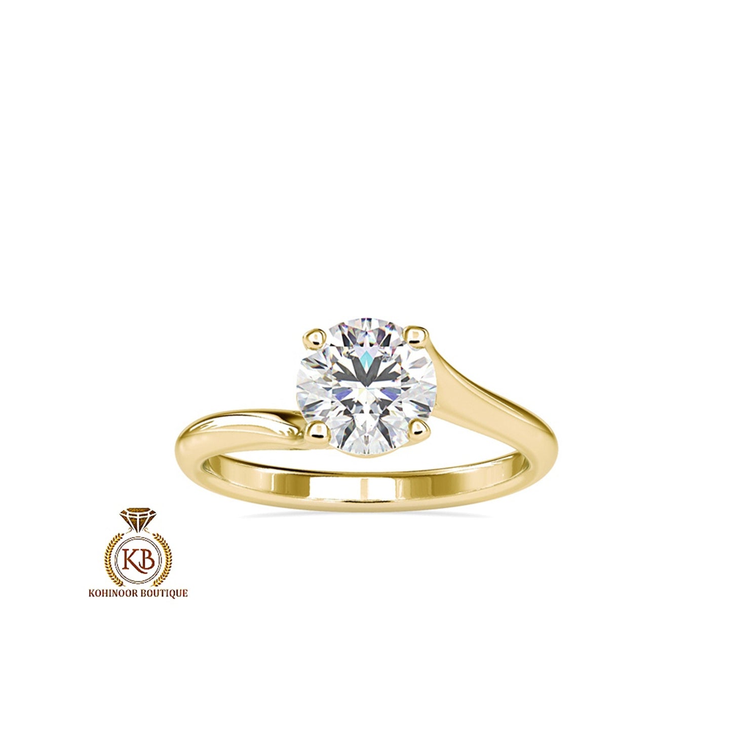 Round Cut Classic Solitaire with Unique Heart Basket Moissanite Engagement ring, ring for women, ring for her.