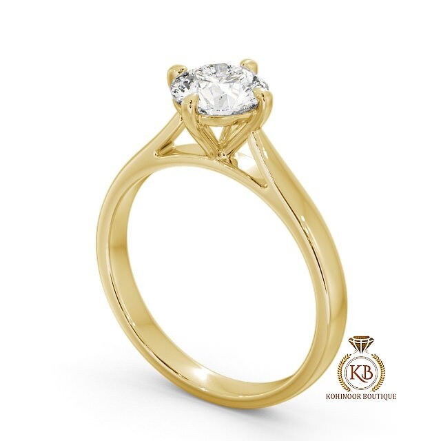Compass prong set Round Cut Classic Solitaire cathedral set Moissanite Engagement Ring in 18k\14k\10k, ring for her, gift for women.