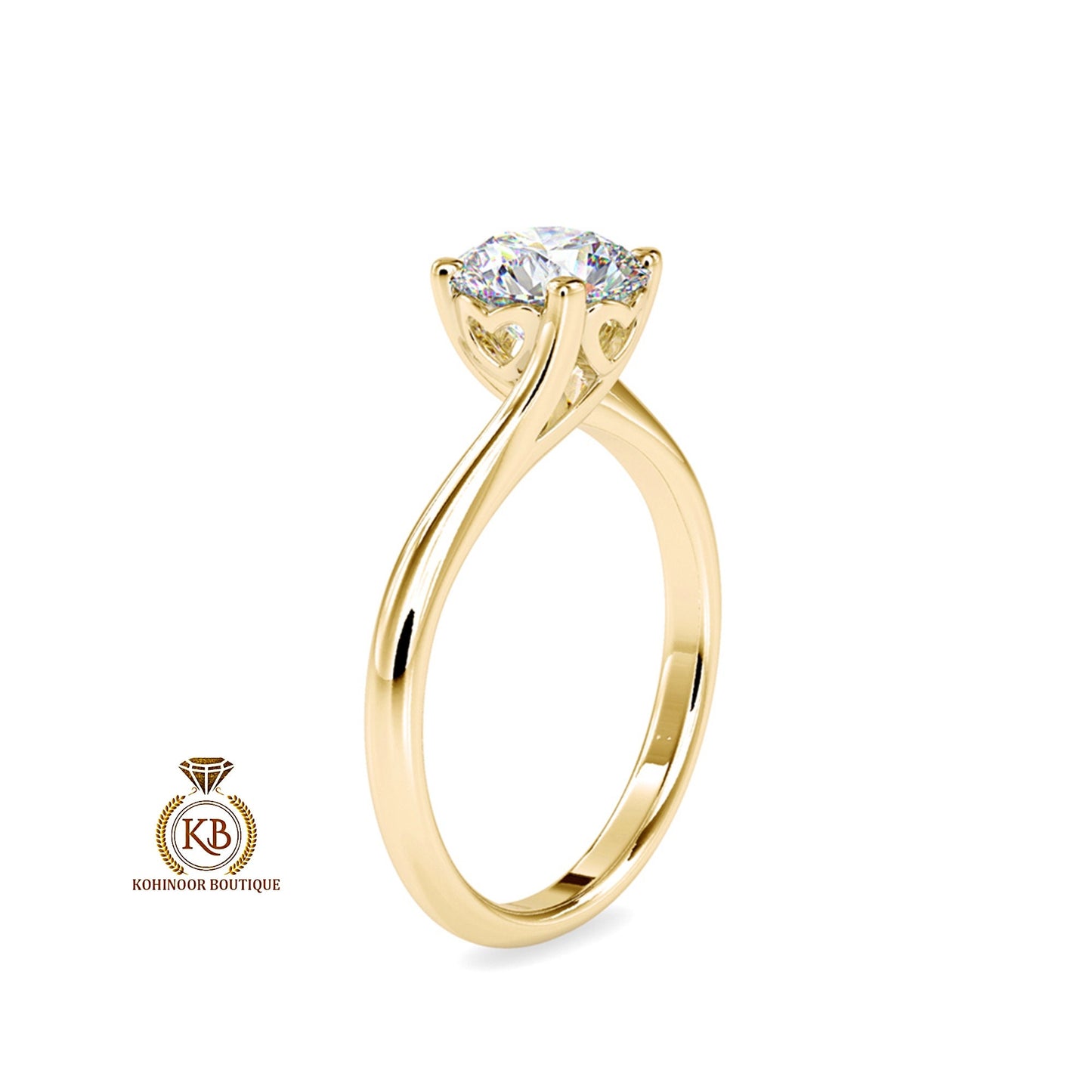 Round Cut Classic Solitaire with Unique Heart Basket Moissanite Engagement ring, ring for women, ring for her.