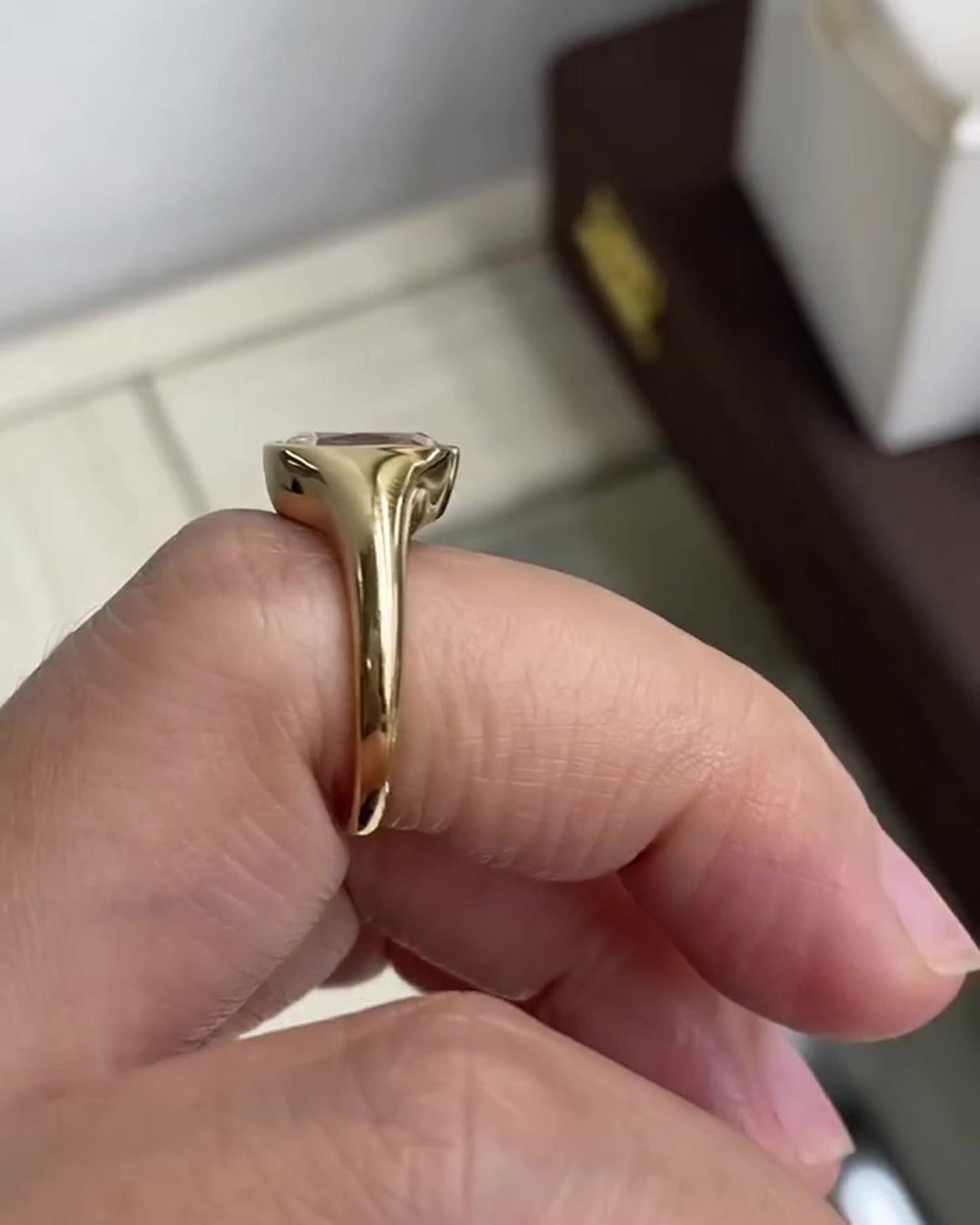 Bezel Set Criss Cut Elongated Cushion Moissanite Solitaire Engagement Ring, Ring for women, Unique cut ring, Gift for her\wife