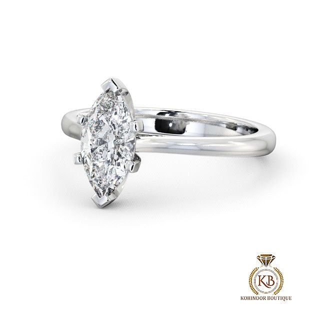 Marquise Cut Moissanite Classic Solitaire Engagement Ring, Promise ring, Proposal ring, Ring for her, gift for her