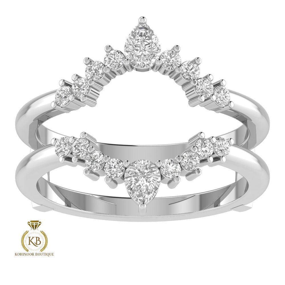 Solitaire ring guard | Ring Enhancer, Moissanite diamond engagement Ring Wrap| Wedding band |Ring Jacket