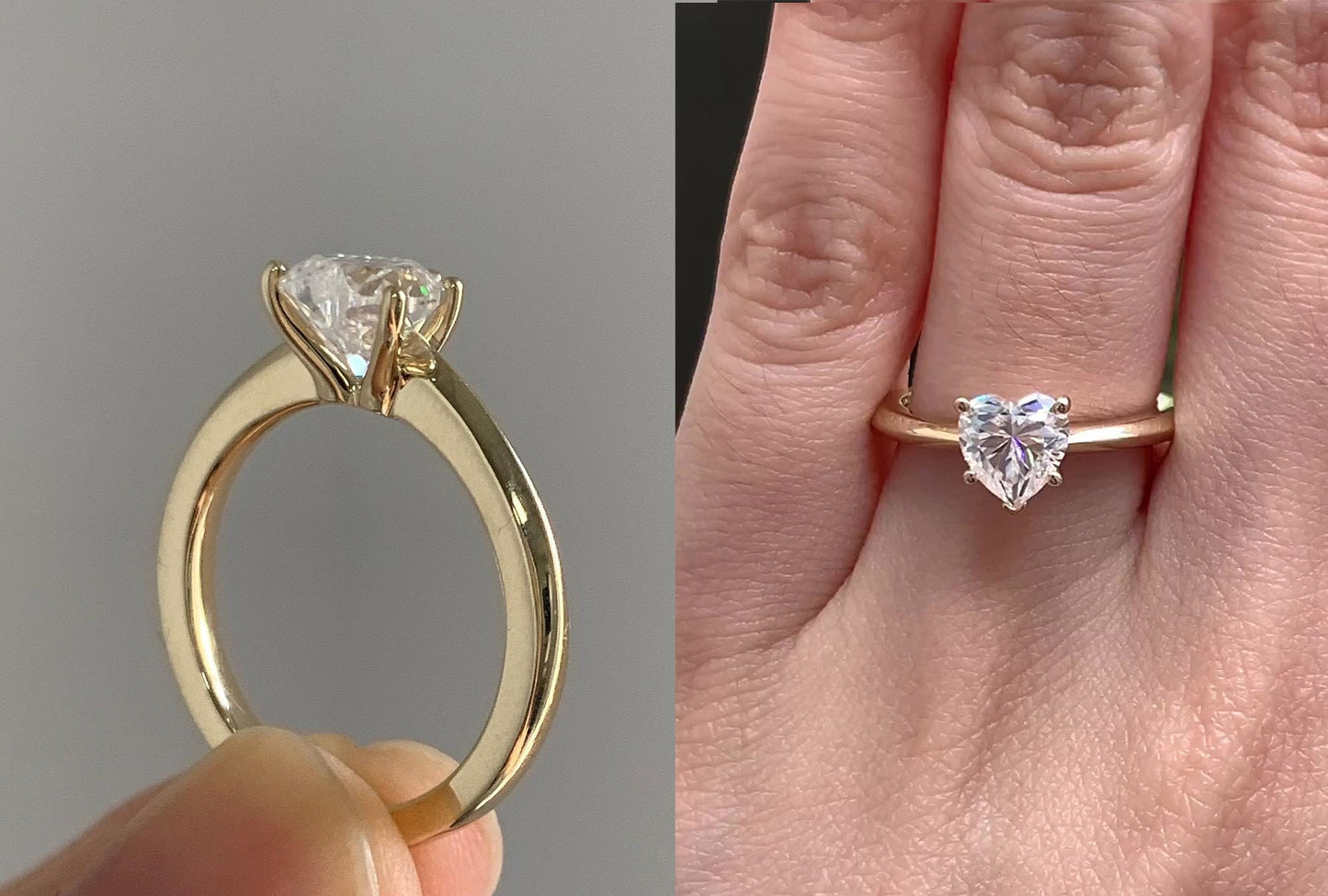 Heart Shaped Moissanite Solitaire Engagement Ring, Ring for her, ring for women, Classic solitaire ring, gift for her