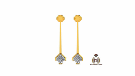 Asscher Octagonal Cut Kite Set Moissanite Hang on a Dangler Drop Screw Back Earrings for women, Party Earrings, Statement Earrings