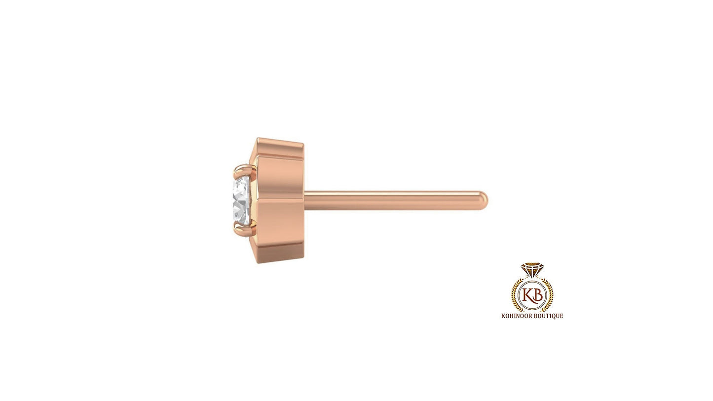 Round Cut Moissanite Georgian cut down setting, Solitaire Stud Earrings, Wedding Earrings,Push Back Earrings,Anniversary Studs
