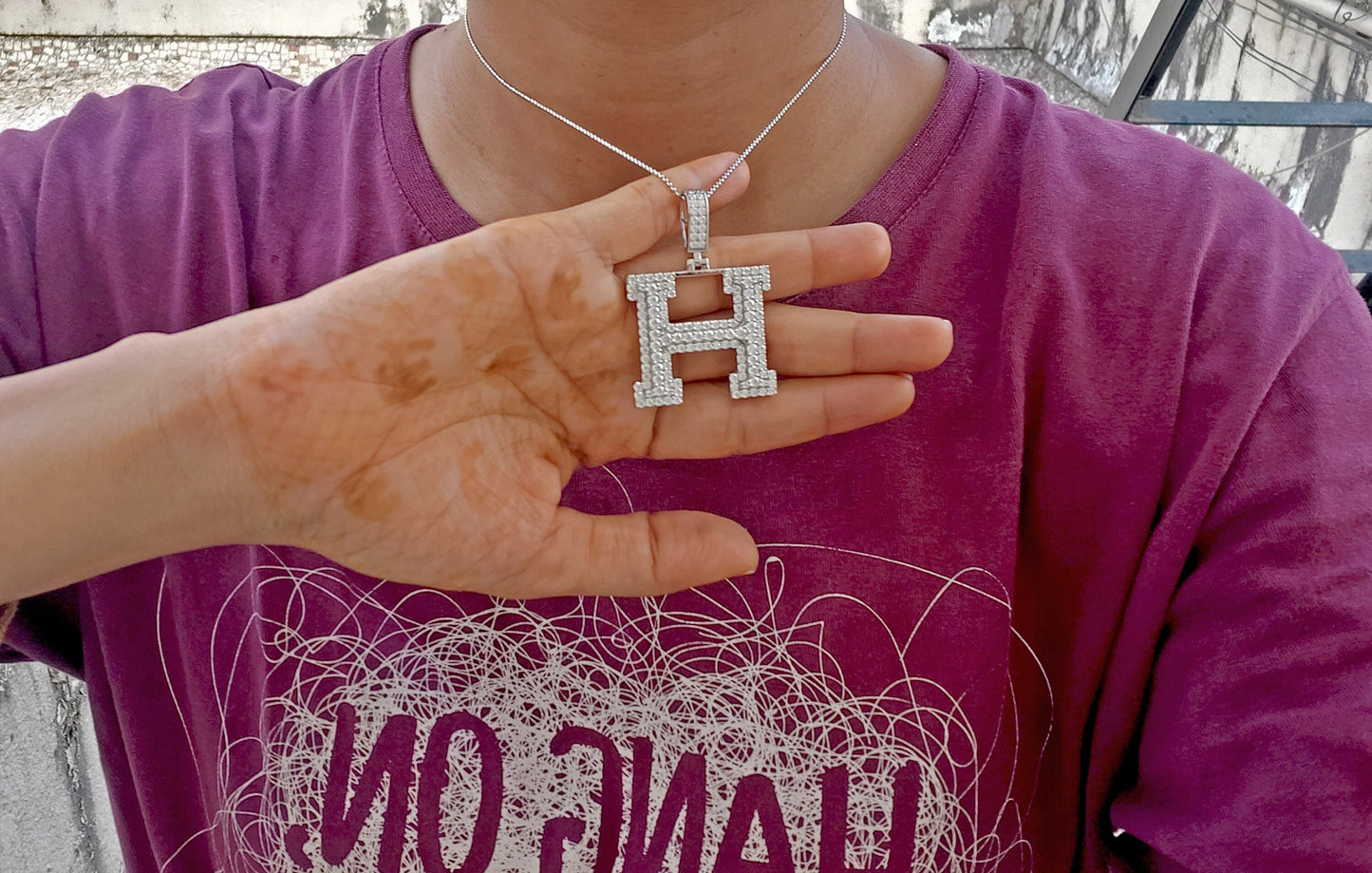 Hip Hop Pendant, Moissanite Alphabet Letter Pendant ,iced out Alphabet Initial Pendant in 10k\14k\10k Rose\White\Yellow Gold