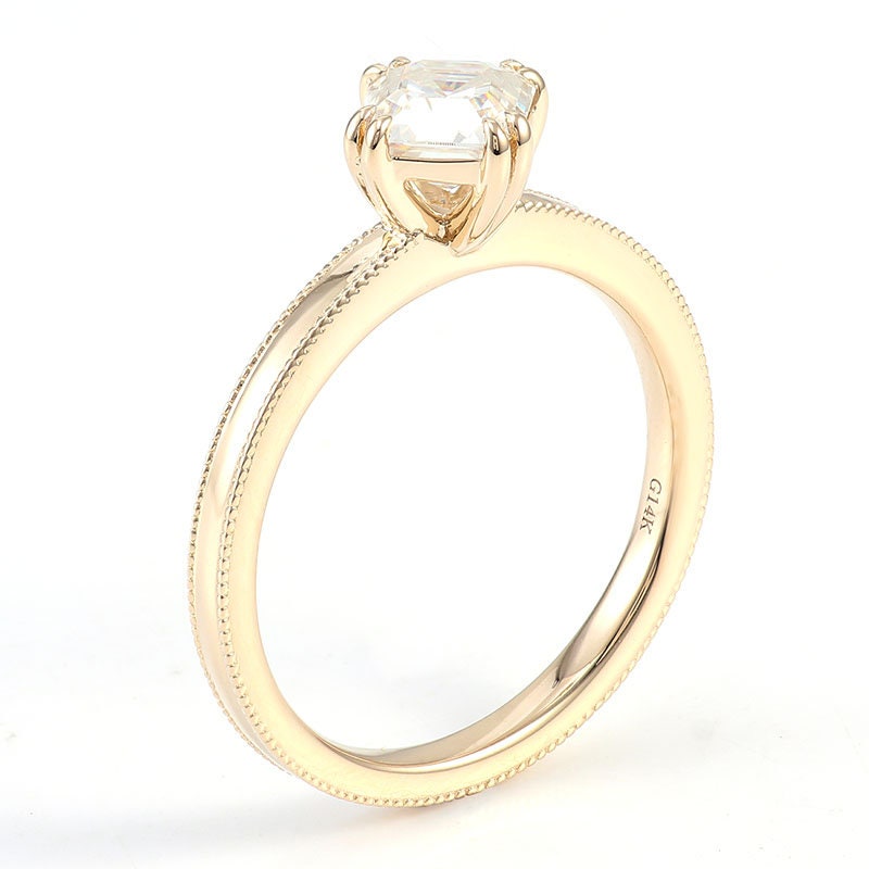 Asscher Cut Kite Set Octagonal Moissanite Solitaire Engagement ring Wedding\Proposal\Promise Ring