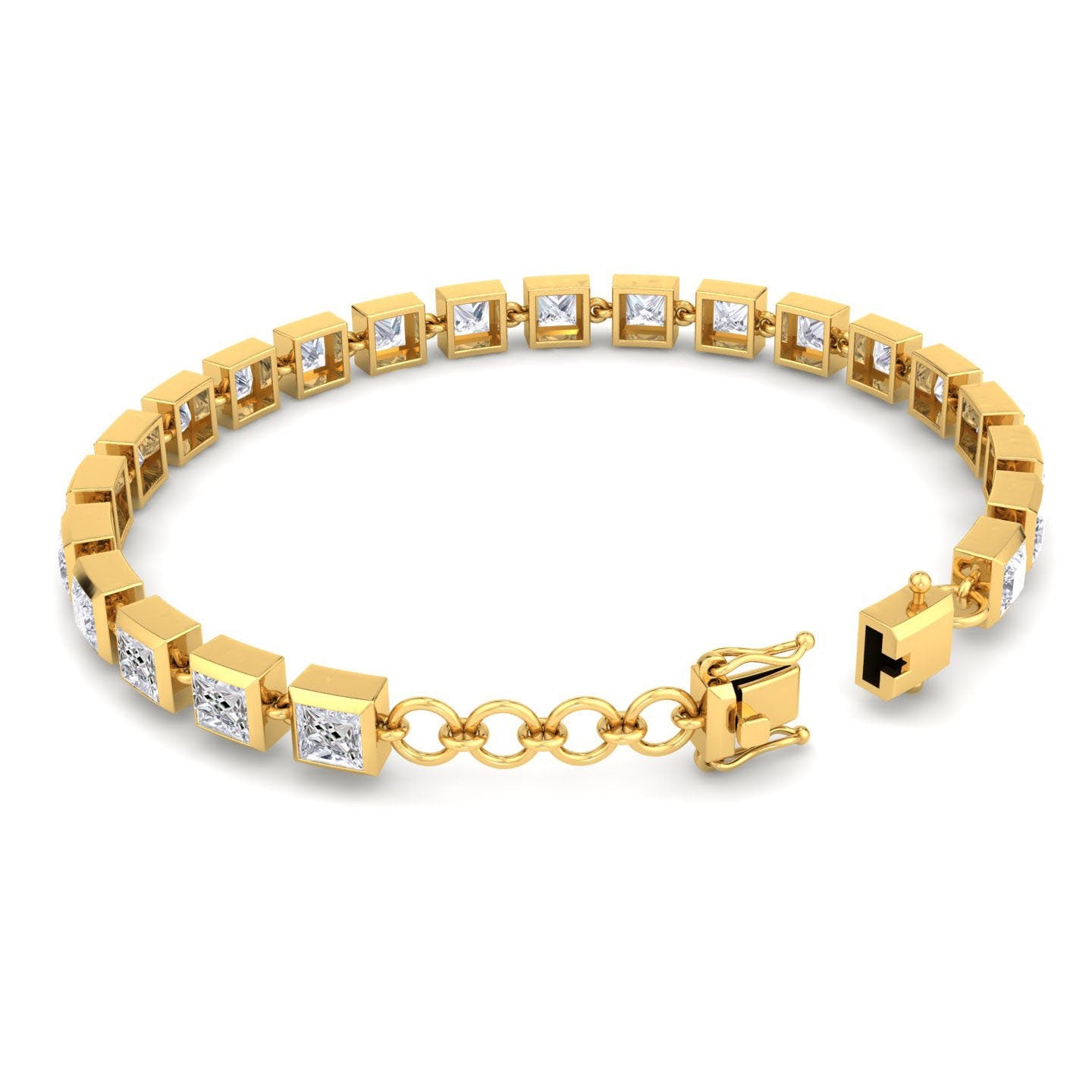 French Cut Moissanite Tennis Bracelet, Antique Cut Bracelet for women, Bracelet for girls, Bracelet for her, Anniversary gift