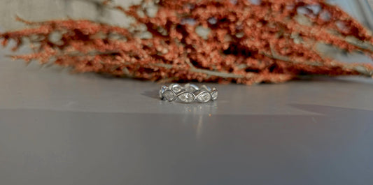 East west Bezel Set Pear Moissanite half\full eternity ring, Wedding Band, stackable minimalist ring in White\Yellow\Rose Gold