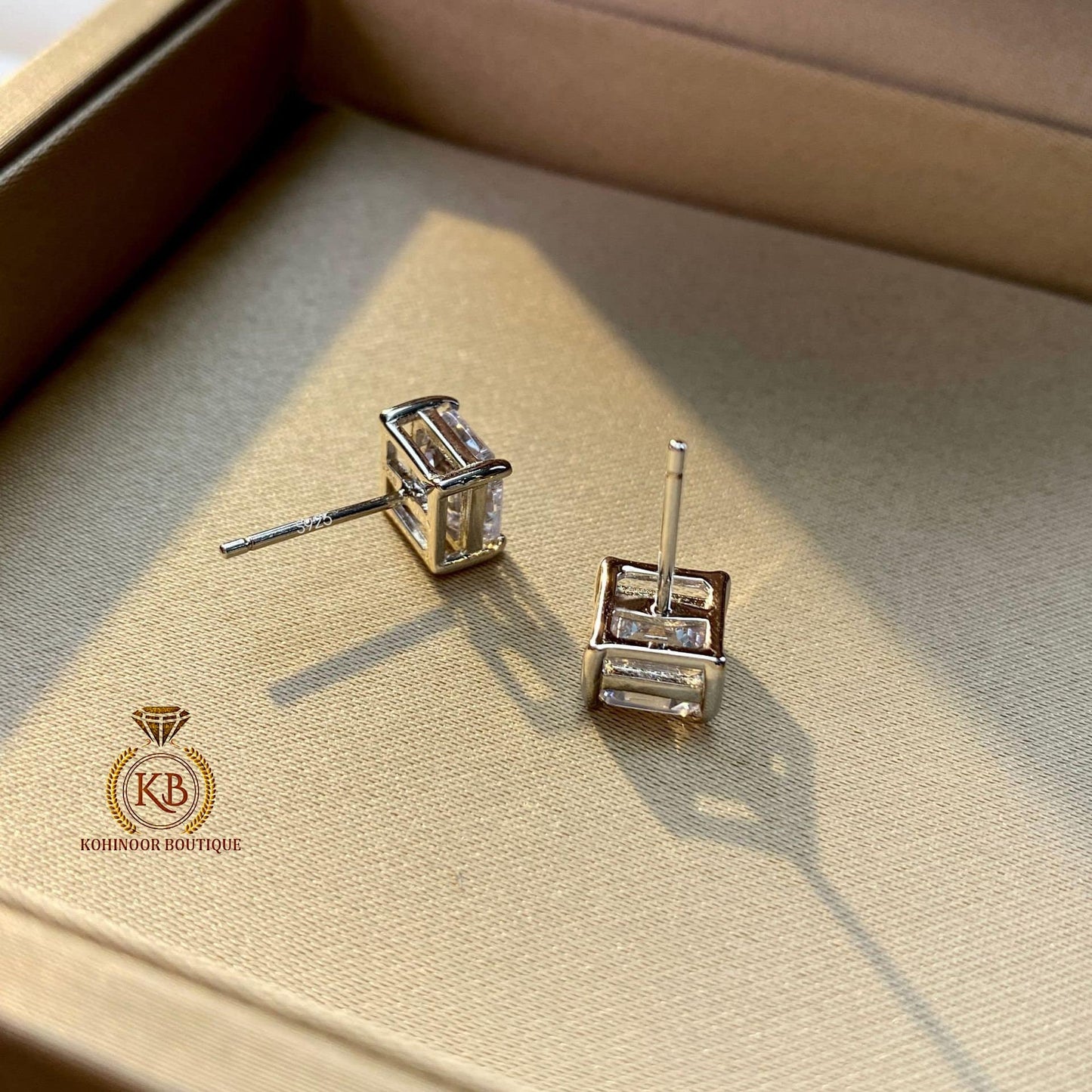 Asscher Cut Solitaire Moissanite Stud Earrings,Moissanite Wedding Earrings,Push Back Earrings,Anniversary Mother's Day Gift