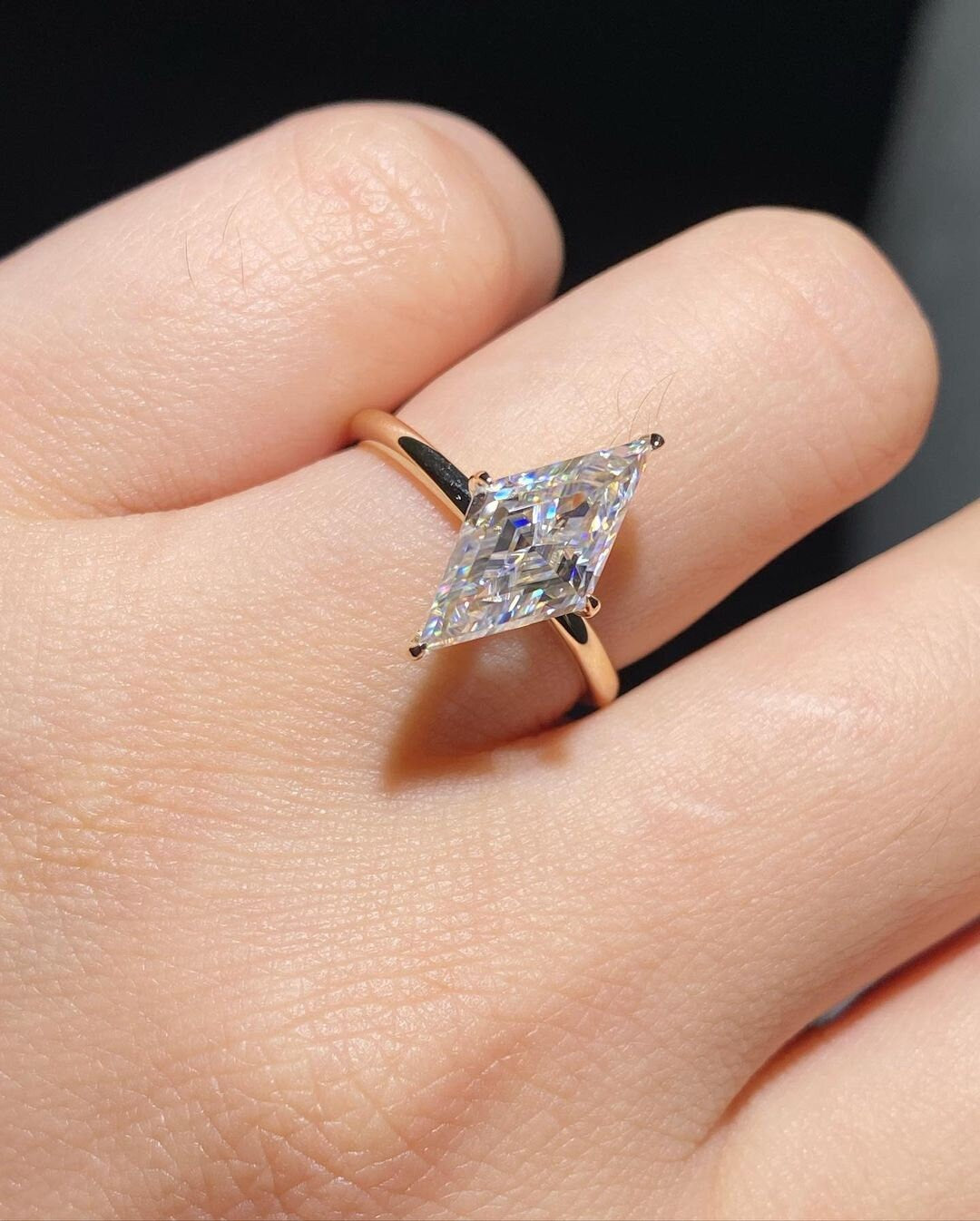 Step Cut Lozenge Cut moissanite Solitaire Engagement Ring, Gift for her, Rings for women, Promise ring, Proposal Ring
