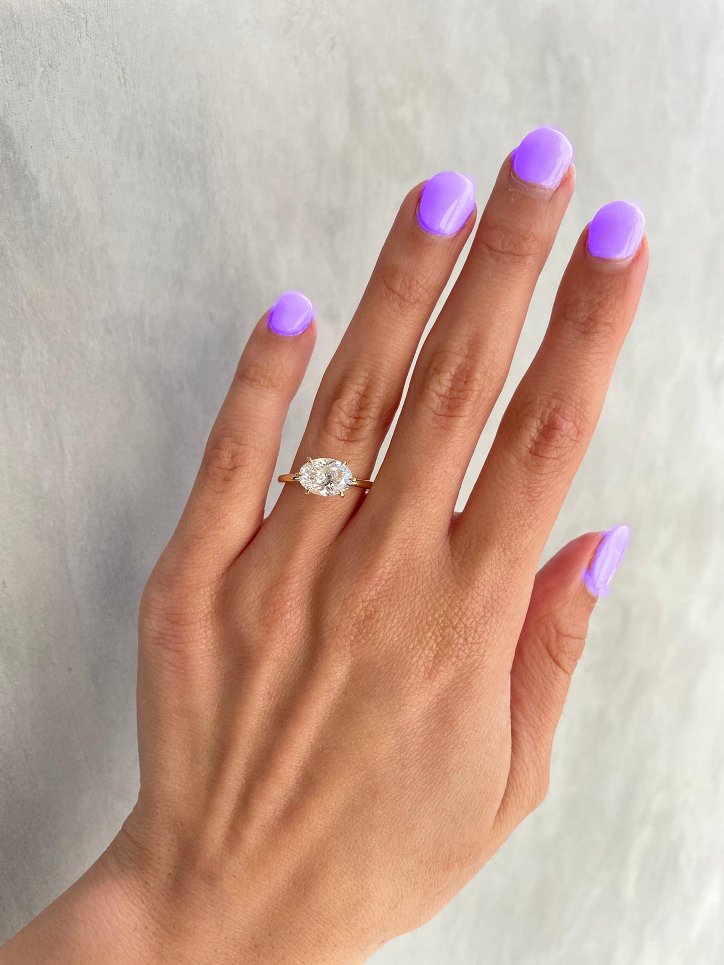 East west set Oval Lab grown diamond ring, Ring for her, Ring for women, Gift for women, Proposal ring, Travel ring