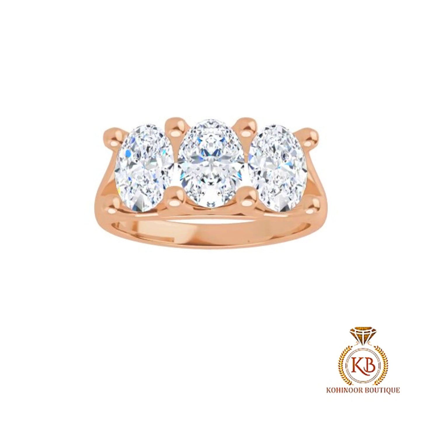 3 Stone Oval Trellis Set Moissanite Engagement ring, ring for her, gift for women, 3 stone anniversary band.