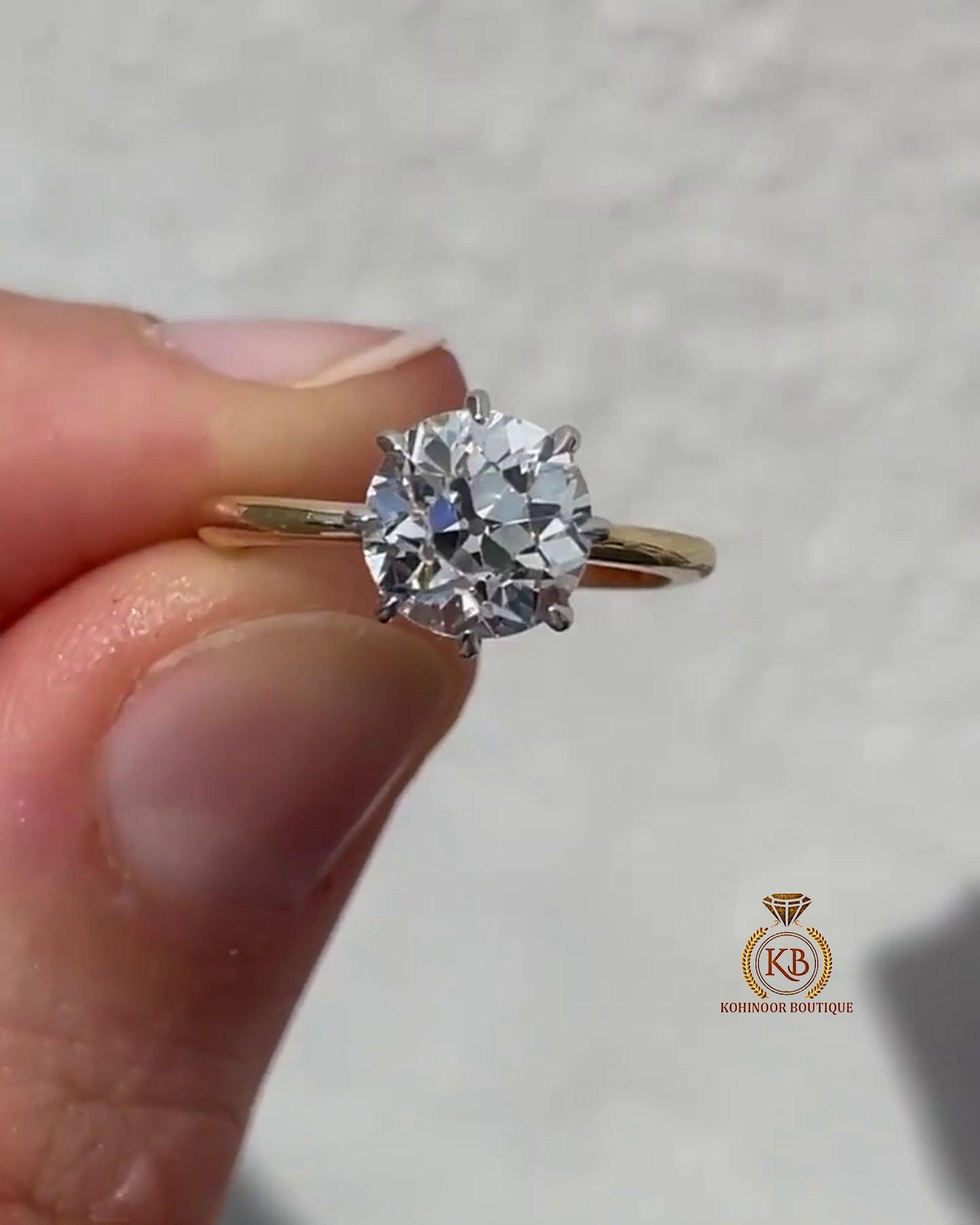 Old Mine Cut OMC Moissanite Solitaire Engagement Ring,  Ring, Wedding anniversary Ring in 18k\14k\10k White\Yellow\Rose Gold