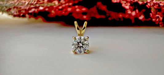 Round Moissanite Solitaire Pendant without chain, Wedding Pendant, Anniversary Gift, Gift for her, Anniversary gift for wife,Gift for mother
