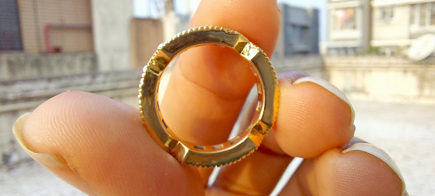 Vintage France\ French cut Moissanite Eternity Ring, wedding band, stackable ring, Princess cut Half\Full eternity band, Anniversary gift