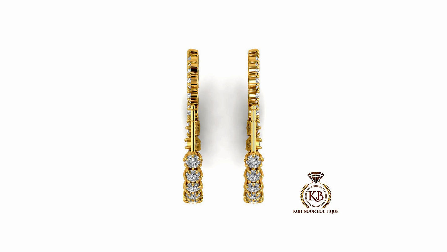 Round Twisted Eternity Moissanite hoops and huggies, This Hoops are lightweight, easy to wear, and a must-have for every jewelry collection