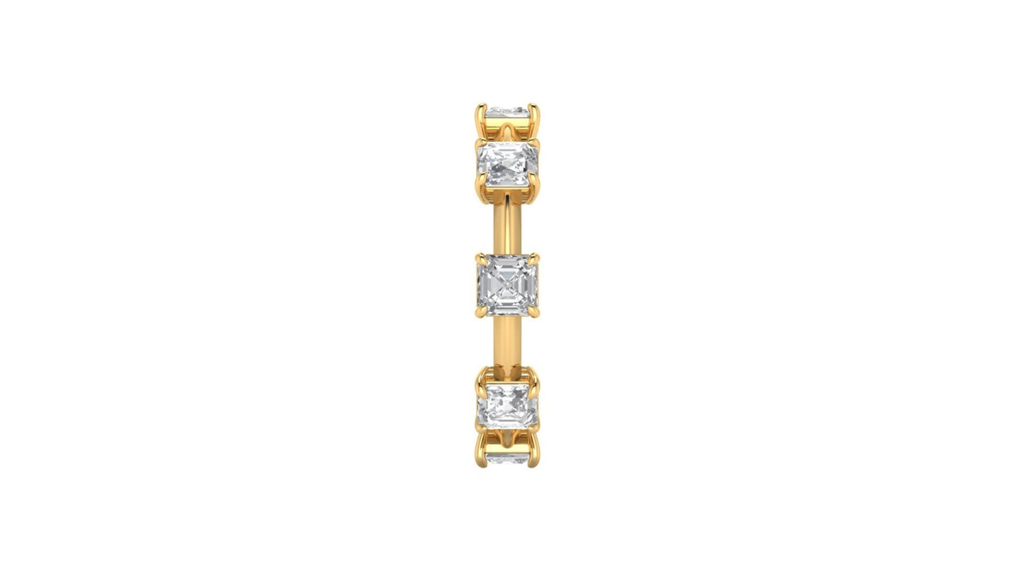 Floating Asscher Octagon Cut Moissanite Half\Full Eternity Ring, Infinity Bridal stackable wedding band for women, Anniversary gift for wife