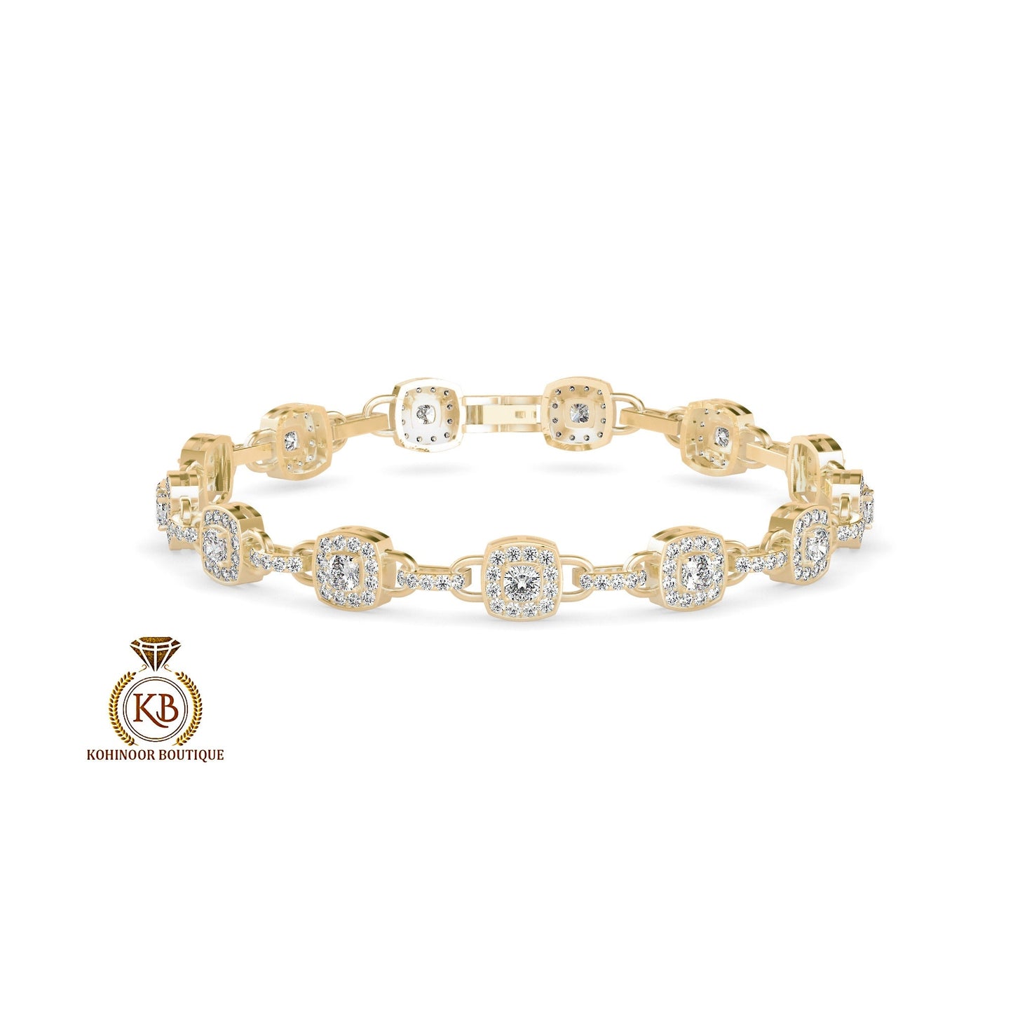 Moissanite Cushion cut Tennis Bracelet, Bracelet for women, Bracelet for her\girls, Anniversary\Birthday\Christmas gift