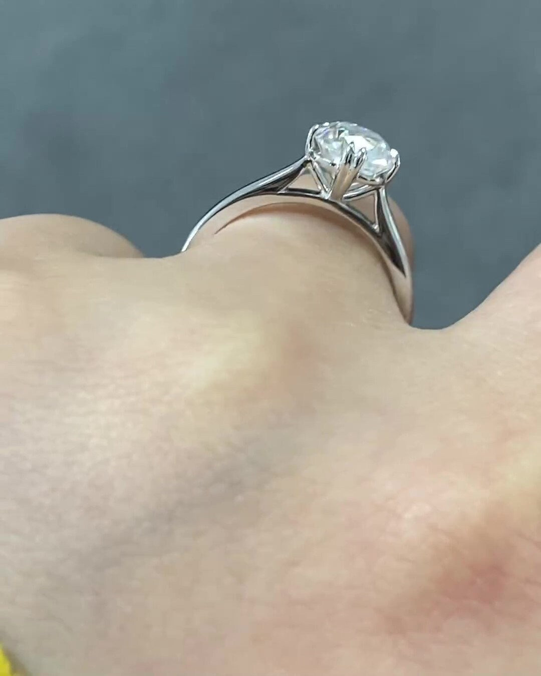 Old Mine Cut OMC Elongated Cushion Cut Moissanite Double claw Compass prong Cathedral set Engagement Ring, Proposal ring.