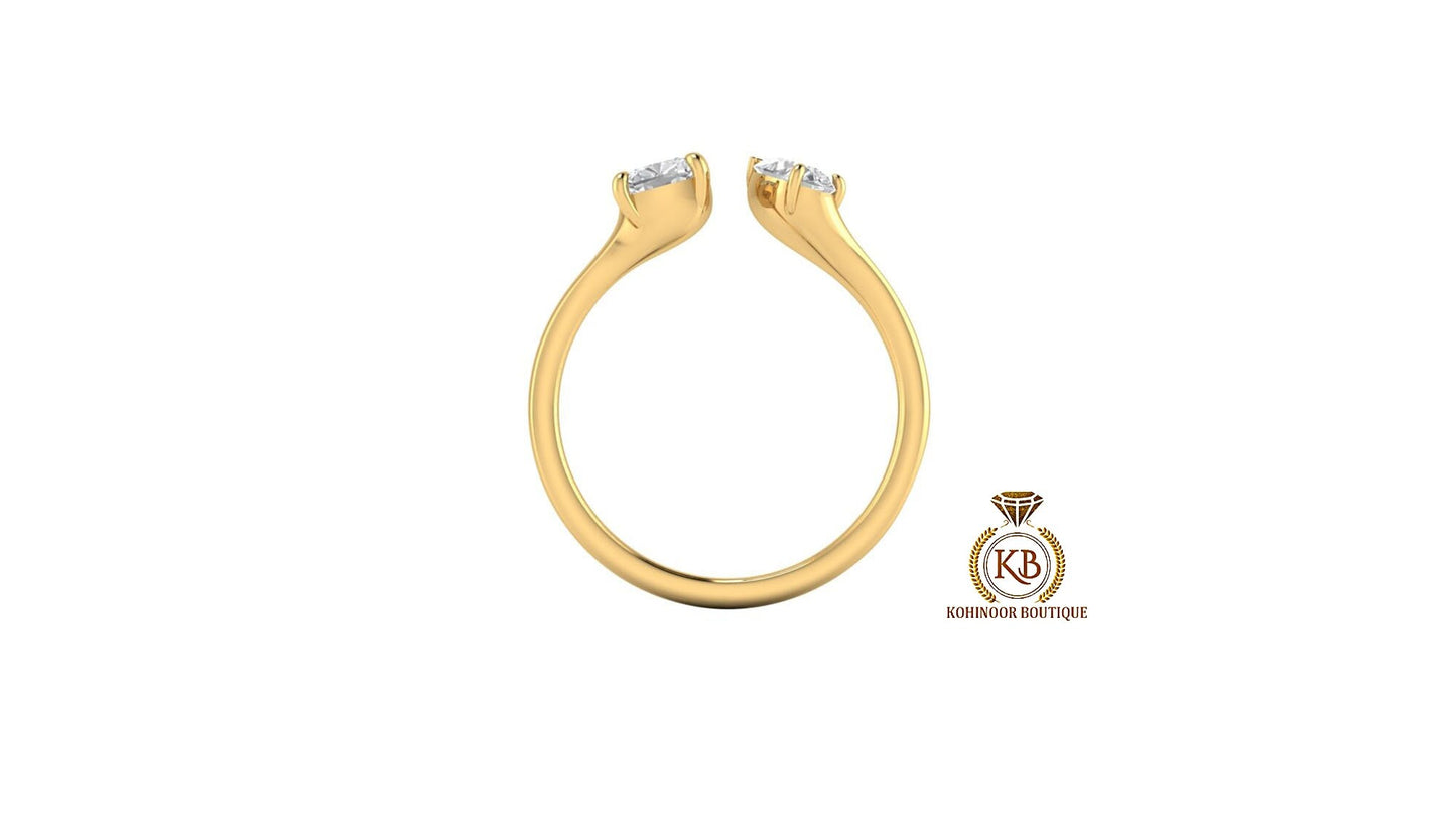 Cushion & Pear Cut Toi Et Moi  colorless moissanite two stone Engagement\wedding\promise\proposal ring, gift for her