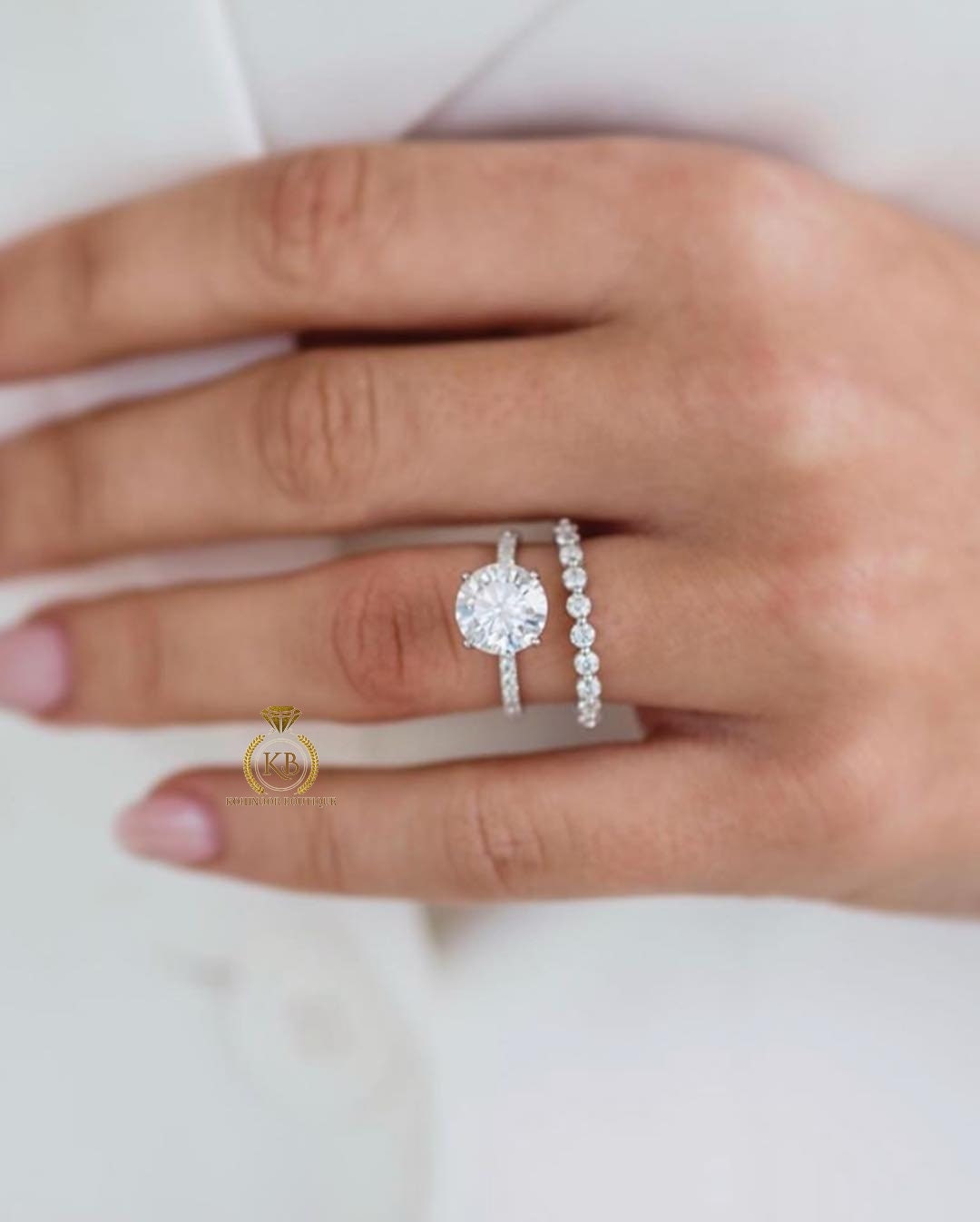 Round moissanite classic wedding band, rings for women, half full eternity ring, gift for women, stackable band.