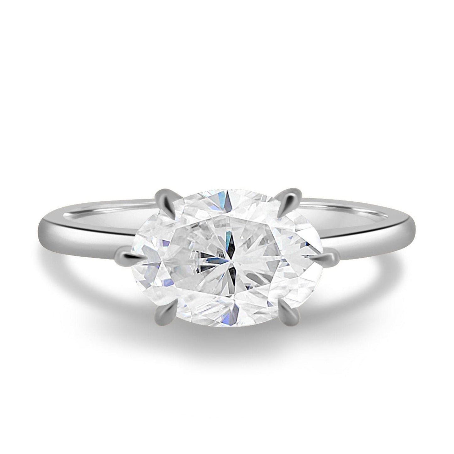 East west set Oval Lab grown diamond ring, Ring for her, Ring for women, Gift for women, Proposal ring, Travel ring