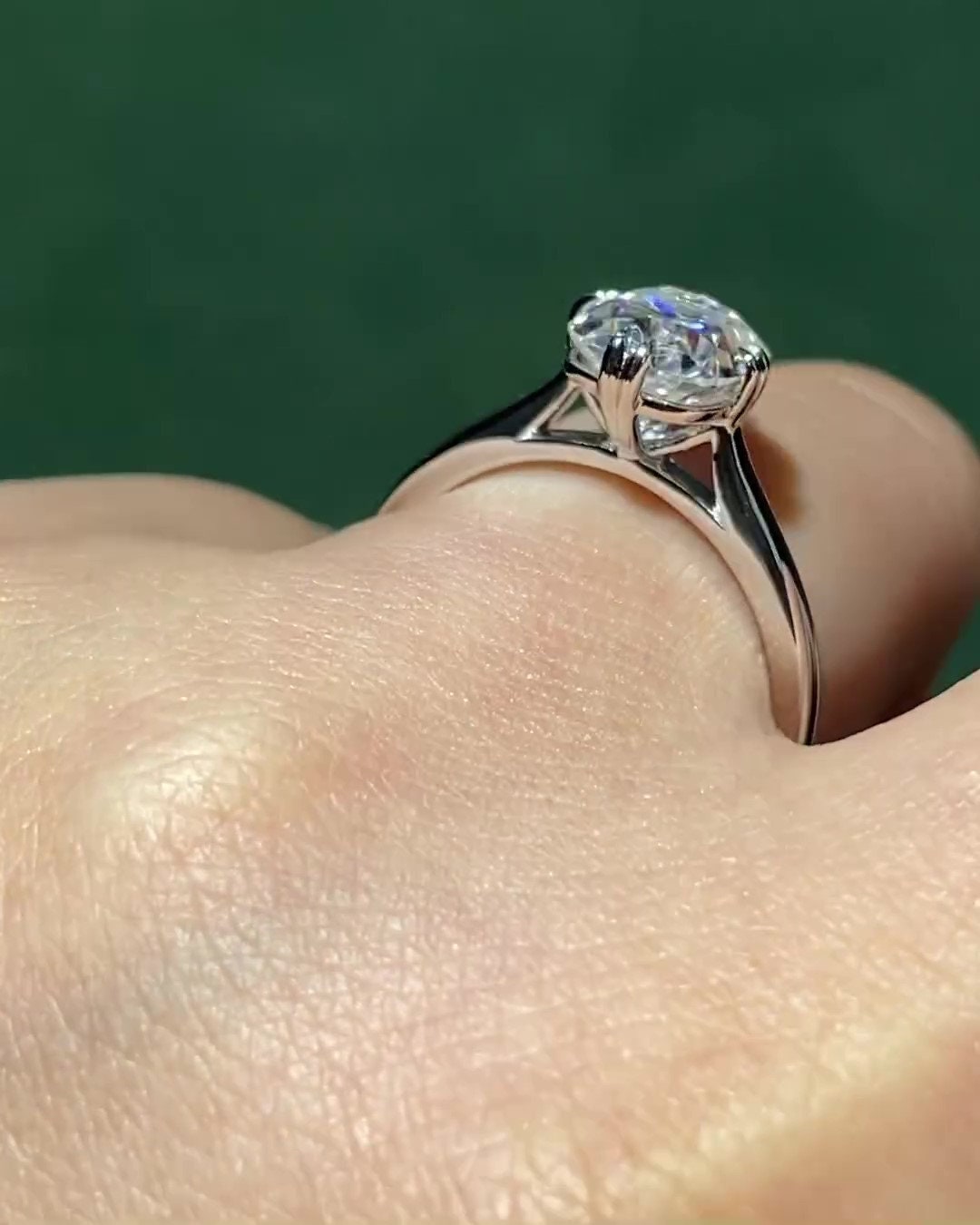 Old Mine Cut OMC Elongated Cushion Cut Moissanite Double claw Compass prong Cathedral set Engagement Ring, Proposal ring.