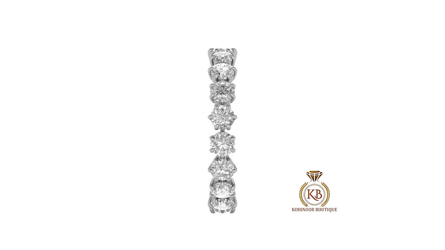 Round Colorless Moissanite Full Eternity band, Anniversary gift, Wedding Band in 18k\14k\10k White\Yellow\Rose Gold